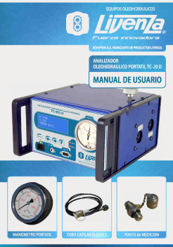 Manual de Usuario Analizador Oleohidráulico Portátil TC 20D
